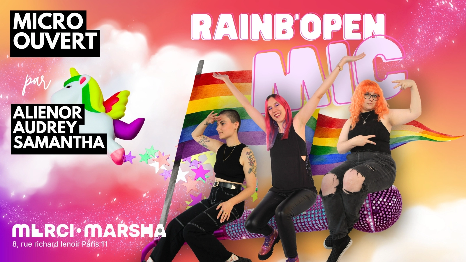 Le Rainb'Open MIC ! Micro ouvert au Merci·Marsha !