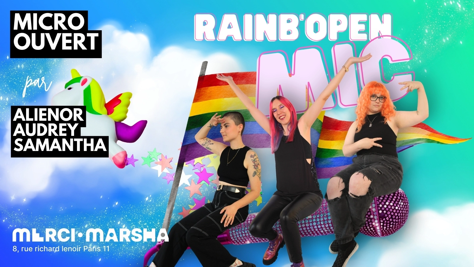Le Rainb'Open MIC ! Micro ouvert au Merci·Marsha !